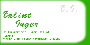 balint inger business card